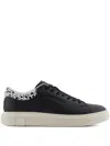 Armani Exchange Logo Sneakers In Black