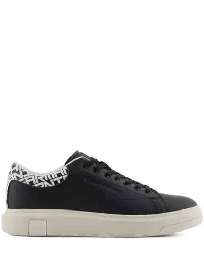 Armani Exchange Logo Sneakers In Black