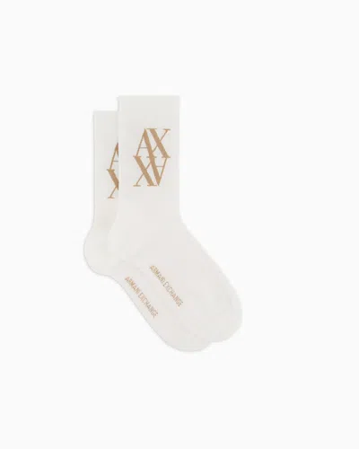 Armani Exchange Logo Socks In White