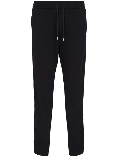 Armani Exchange Logo-stripe Cotton Track Pants In Black