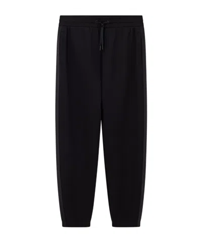 Armani Exchange Logo Stripe Jogging Pants In Black