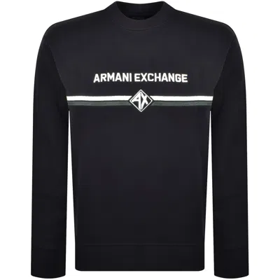 Armani Exchange Logo Sweatshirt Deep Navy