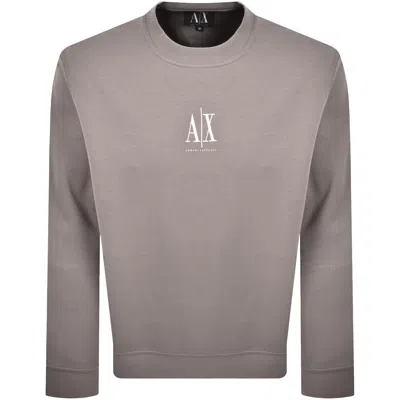 Armani Exchange Logo Sweatshirt Driftwood Brown