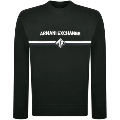 Armani Exchange Logo Sweatshirt Jet Set Green