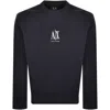Armani Exchange Logo Sweatshirt Navy In Navy