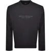 Armani Exchange Logo Sweatshirt Navy In Black