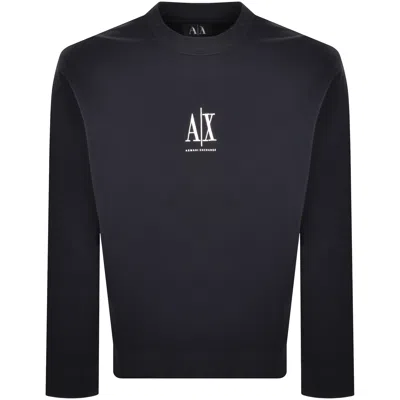 ARMANI EXCHANGE ARMANI EXCHANGE LOGO SWEATSHIRT NAVY