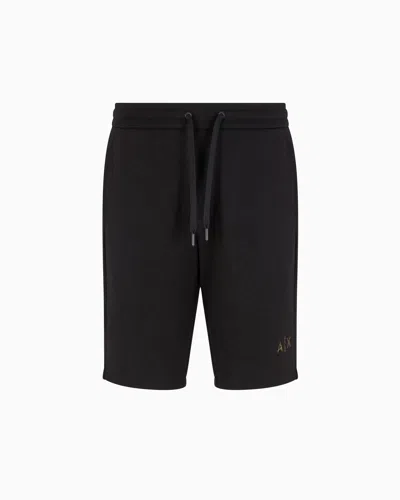 Armani Exchange Logo Sweatshirt Shorts In Black