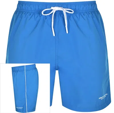 Armani Exchange Logo Swim Shorts Blue