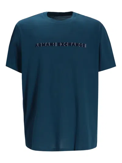 Armani Exchange Logo T-shirt In Blue