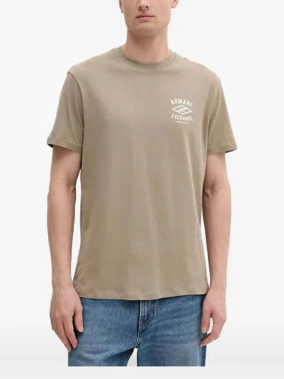 Armani Exchange Logo T-shirt In Brown