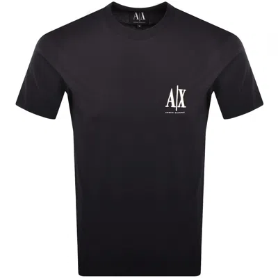 Armani Exchange Logo T Shirt Deep Navy In Blue