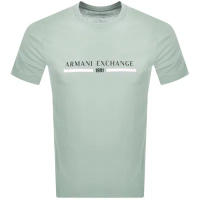 Armani Exchange Logo T Shirt Green