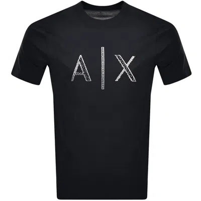 Armani Exchange Logo T Shirt Navy
