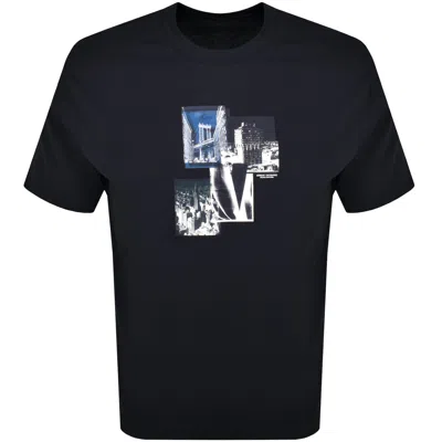 Armani Exchange Logo T Shirt Navy