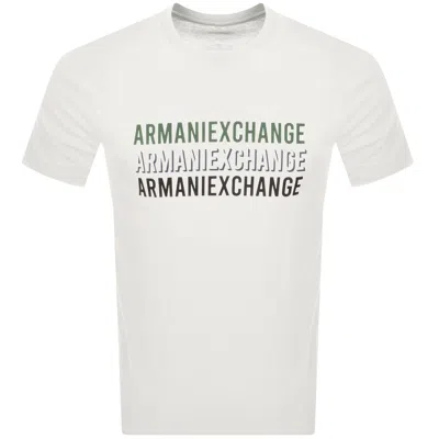 Armani Exchange Logo T Shirt Off White