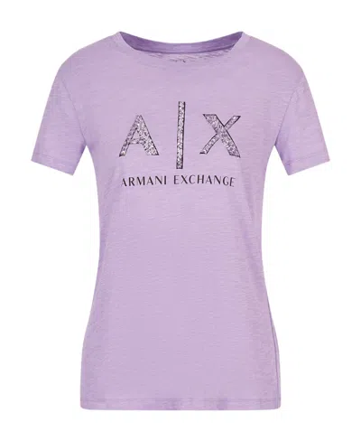 Armani Exchange Logo T-shirt In Purple