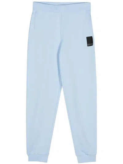 Armani Exchange Logo-tag Cotton Track Pants In Blue
