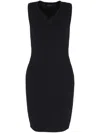 Armani Exchange Logo-tag Sleeveless Dress In Black