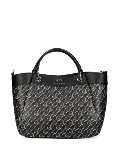 Armani Exchange Logo Tote Bag In Black