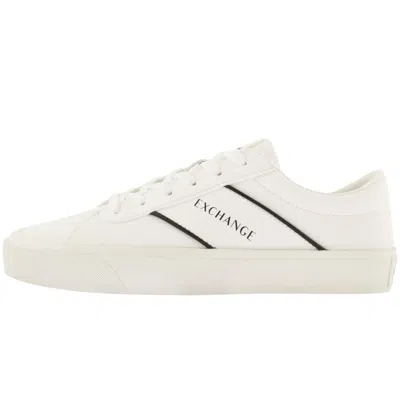 Armani Exchange Logo Trainers White In White