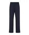 Armani Exchange Tailored Trousers With Pockets And Elastic Waistband In Blue