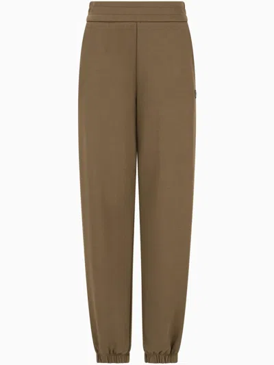 Armani Exchange Logo Trousers In Brown