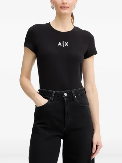 Armani Exchange Logo T-shirt In Black