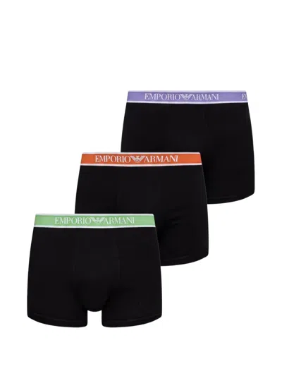 Armani Exchange Logo Waistband Boxer Briefs In Black
