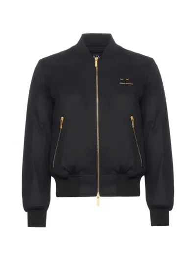 Armani Exchange Logo Zipped Jacket In Black