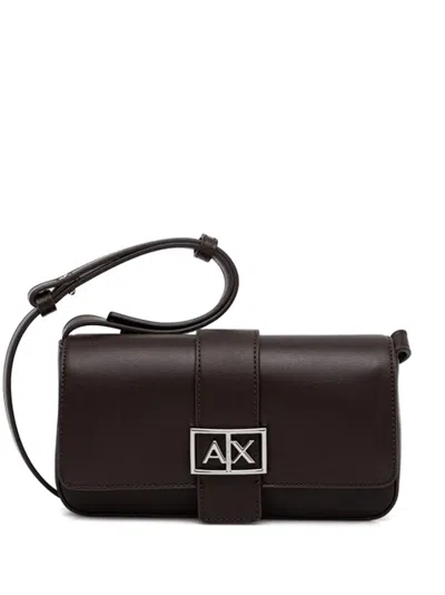 Armani Exchange Logo-appliqué Crossbody Bag In Brown