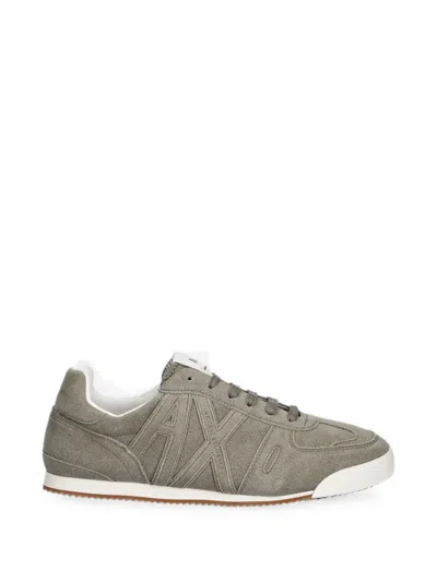 Armani Exchange Logo-appliqué Sneakers In Gray