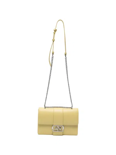 Armani Exchange Logo-buckle Leather Shoulder Bag In Pink