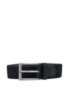 Armani Exchange Logo-debossed Belt In Black