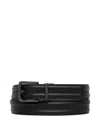 Armani Exchange Logo-debossed Belt In Black