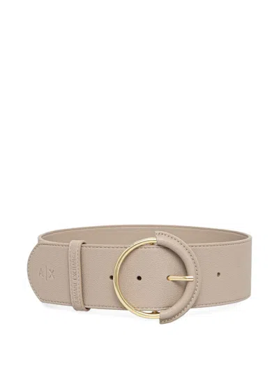 Armani Exchange Logo-debossed Belt In Brown