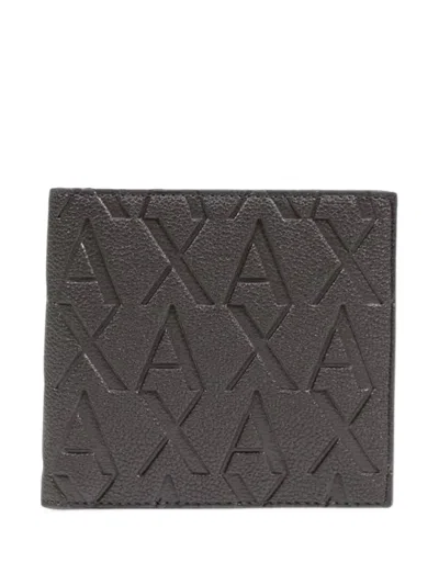 Armani Exchange Logo-debossed Bifold Wallet In Brown