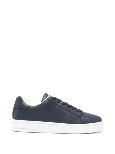 Armani Exchange Logo-debossed Leather Sneakers In Multi