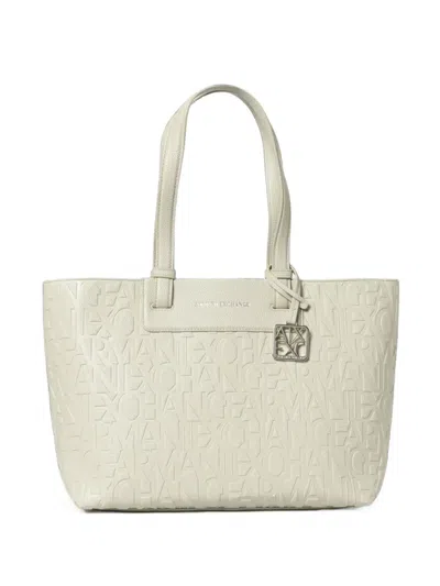 Armani Exchange Logo-debossed Tote Bag In Neutral