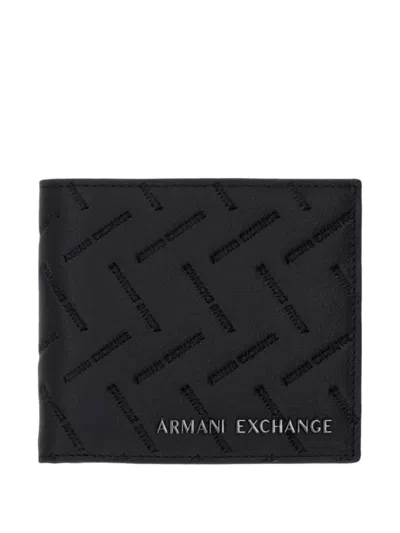 Armani Exchange Logo-debossed Wallet In Black