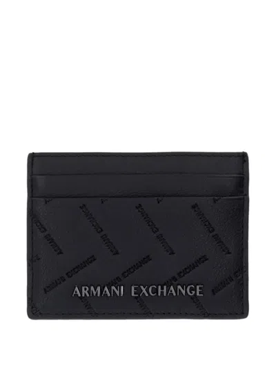 Armani Exchange Logo-debossed Wallet In Black