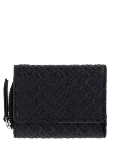 Armani Exchange Logo-debossed Wallet In Black