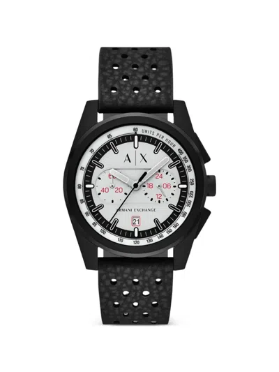 Armani Exchange Logo-detail 42 Mm Watch In Black