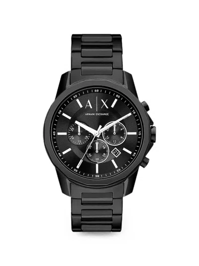 Armani Exchange Logo-detail 44mm Watch In Black