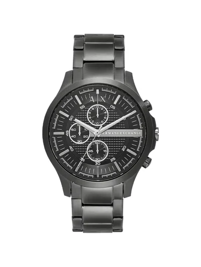 Armani Exchange Logo-detail 46mm Watch In Black