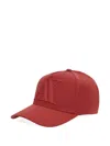 Armani Exchange Baseball Hat With Embossed Logo And Curved Brim Essential In Red