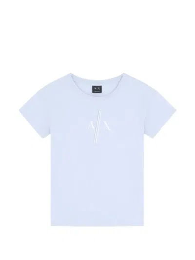 Armani Exchange Logo-detail Cotton T-shirt In Blue