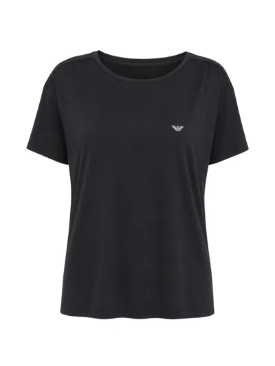 Armani Exchange Logo-detail Crew-neck T-shirt In Black