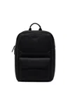 Armani Exchange Logo-detail Grained Backpack In Black