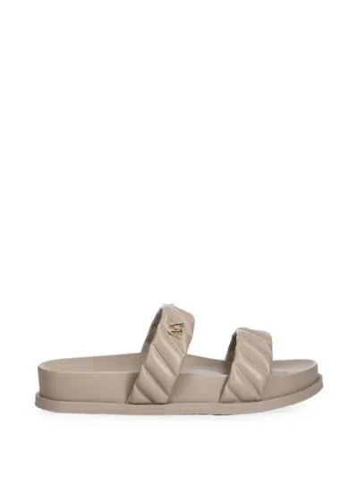 Armani Exchange Logo-detail Sandals In Neutral